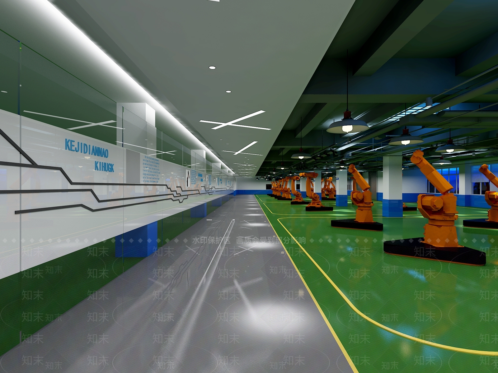 现代机械展厅3D模型下载【ID:233118604】