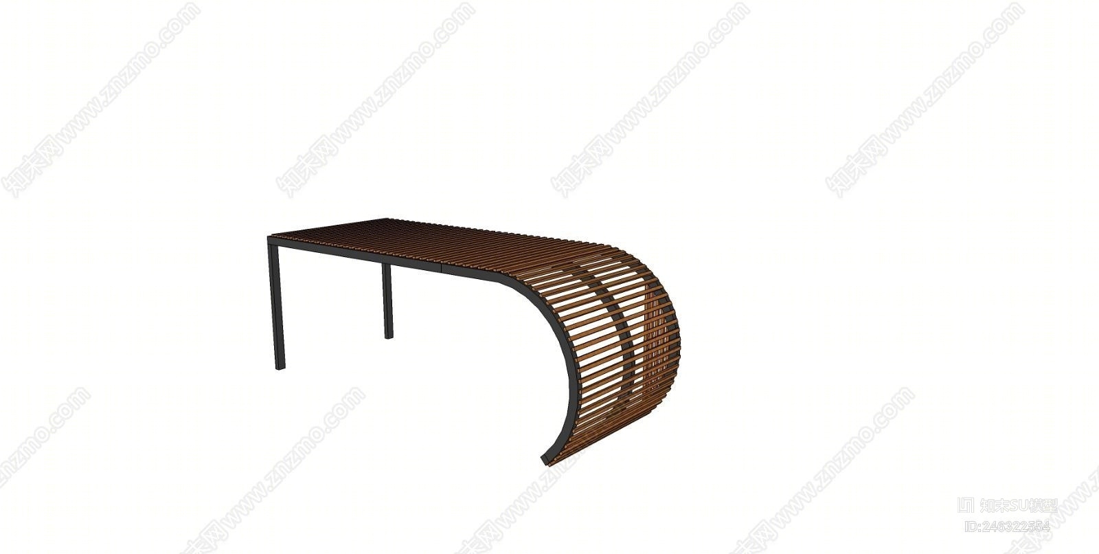 现代庭院铁艺花架SU模型下载【ID:246322554】