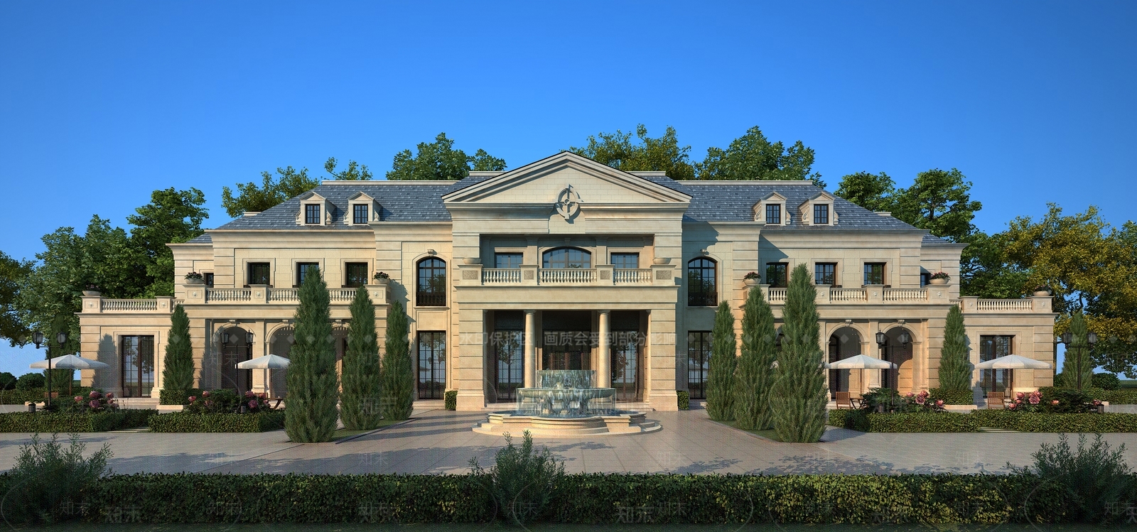 简欧独栋别墅3d模型【id:433759608】_知末3d模型网