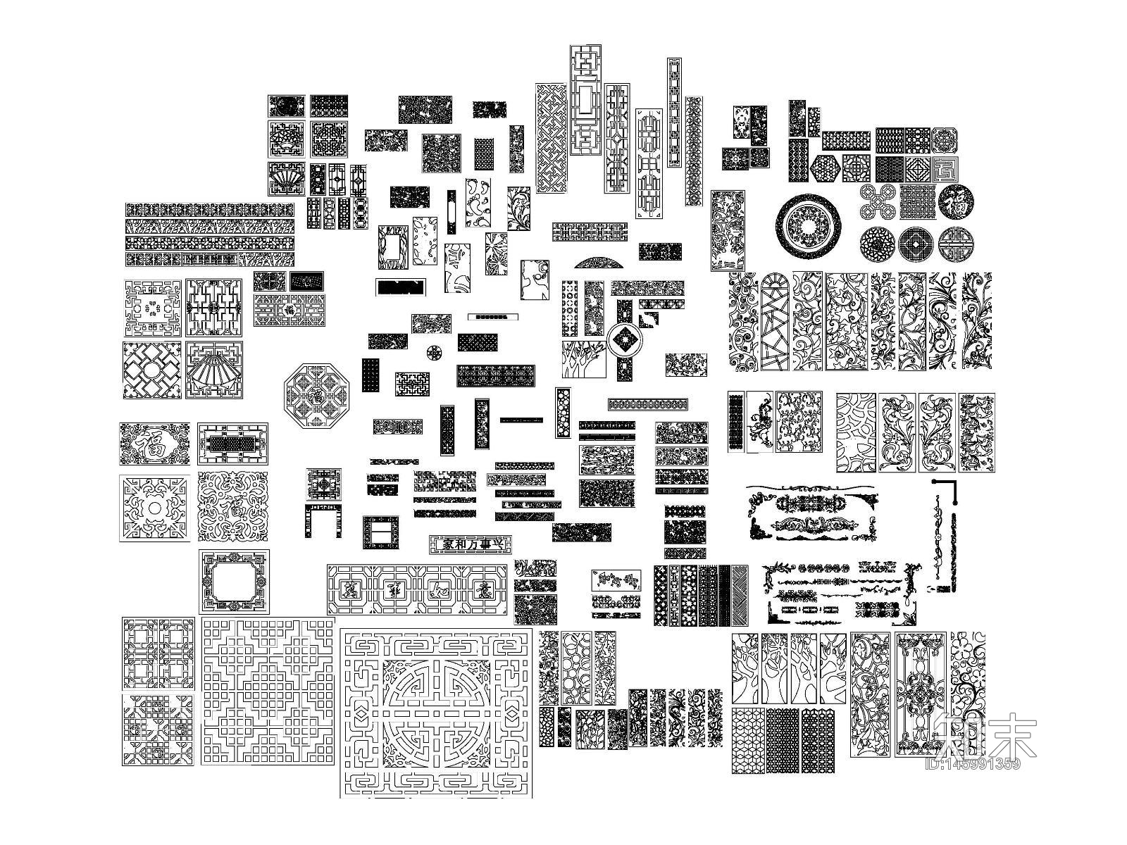 HBA-新中式风格施工图下载【ID:145991359】