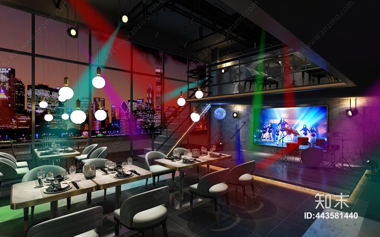 工业风酒吧舞台3D模型下载【ID:443581440】