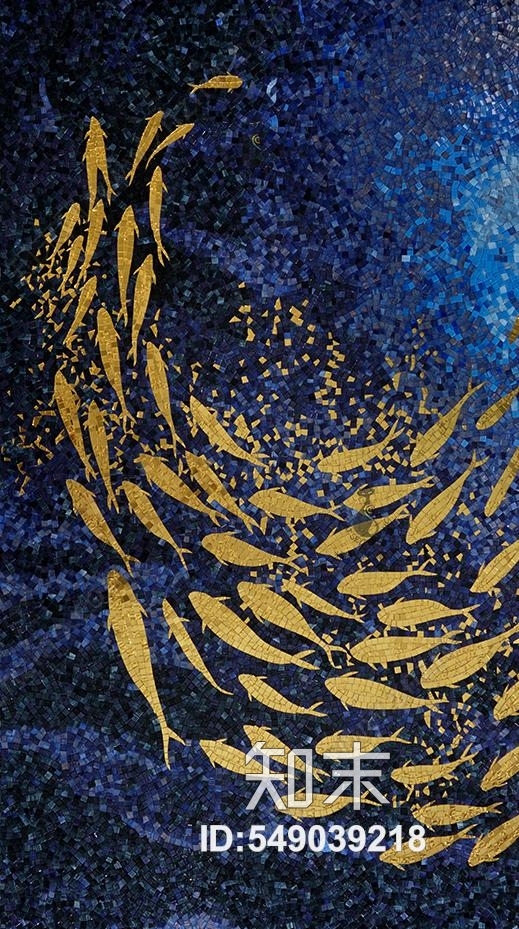 深海鱼群马赛克拼花贴图下载【ID:549039218】