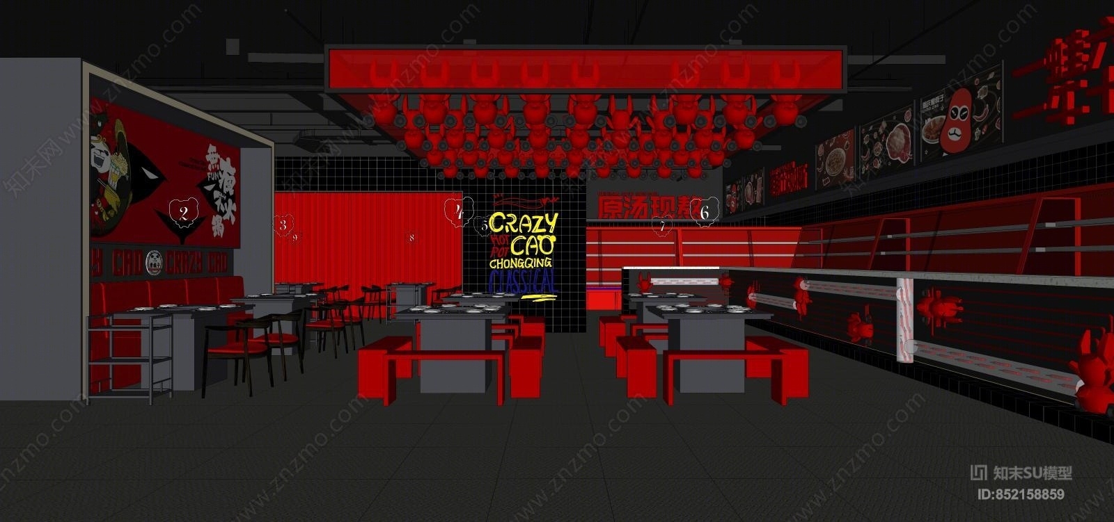 工业风格火锅店SU模型下载【ID:852158859】