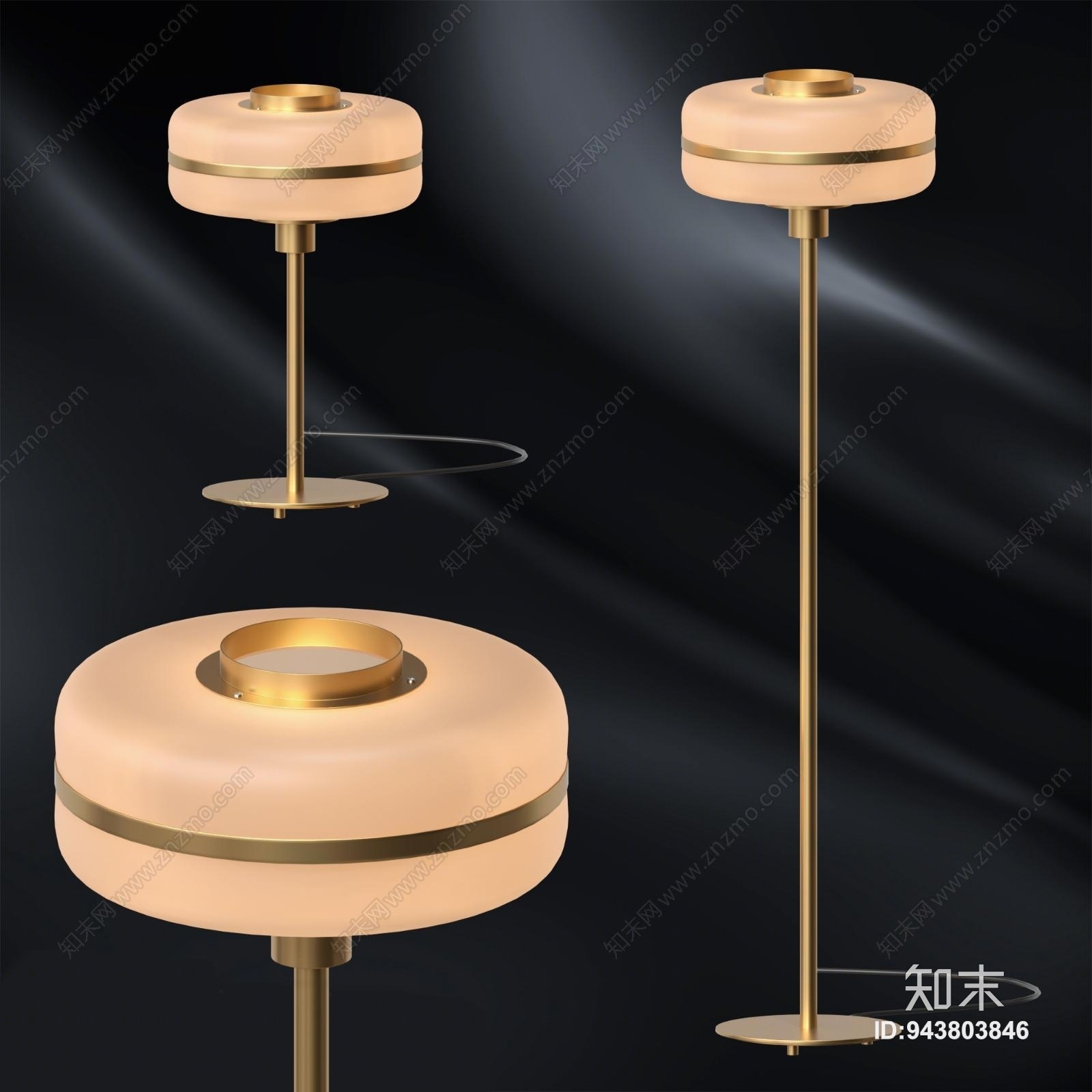 现代灯具组合3D模型下载【ID:943803846】