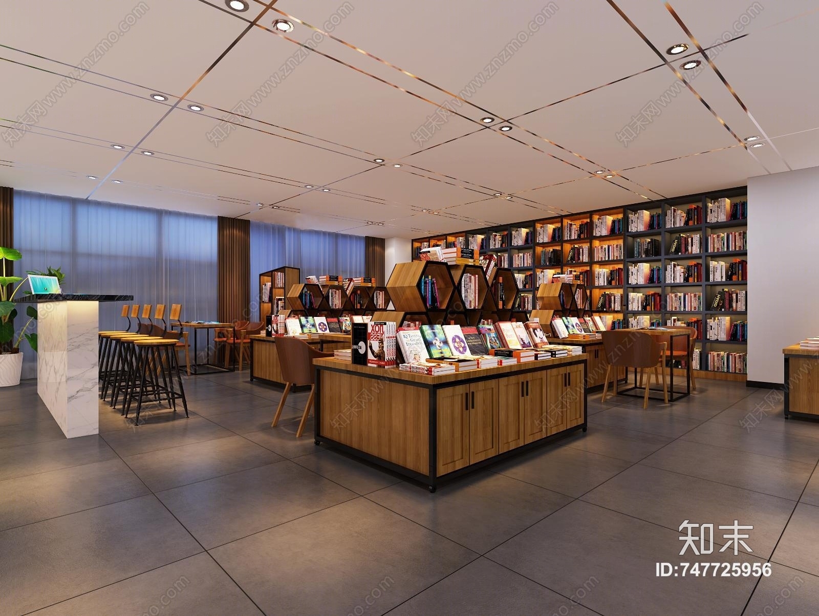 现代书店3D模型下载【ID:747725956】