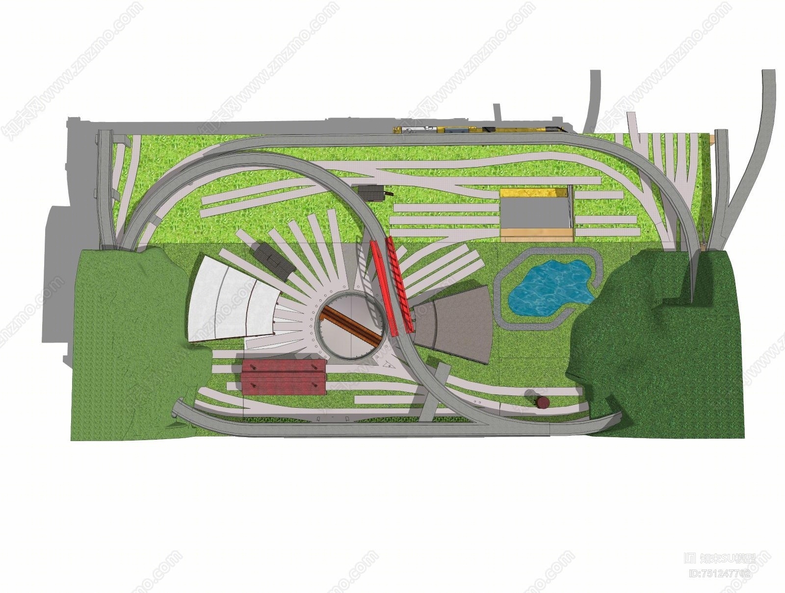 现代风格沙盘SU模型下载【ID:751247702】