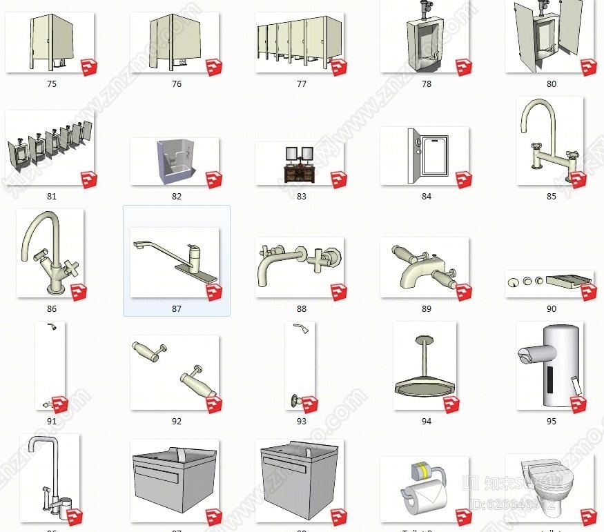 卫生间用具SU模型下载【ID:626646912】