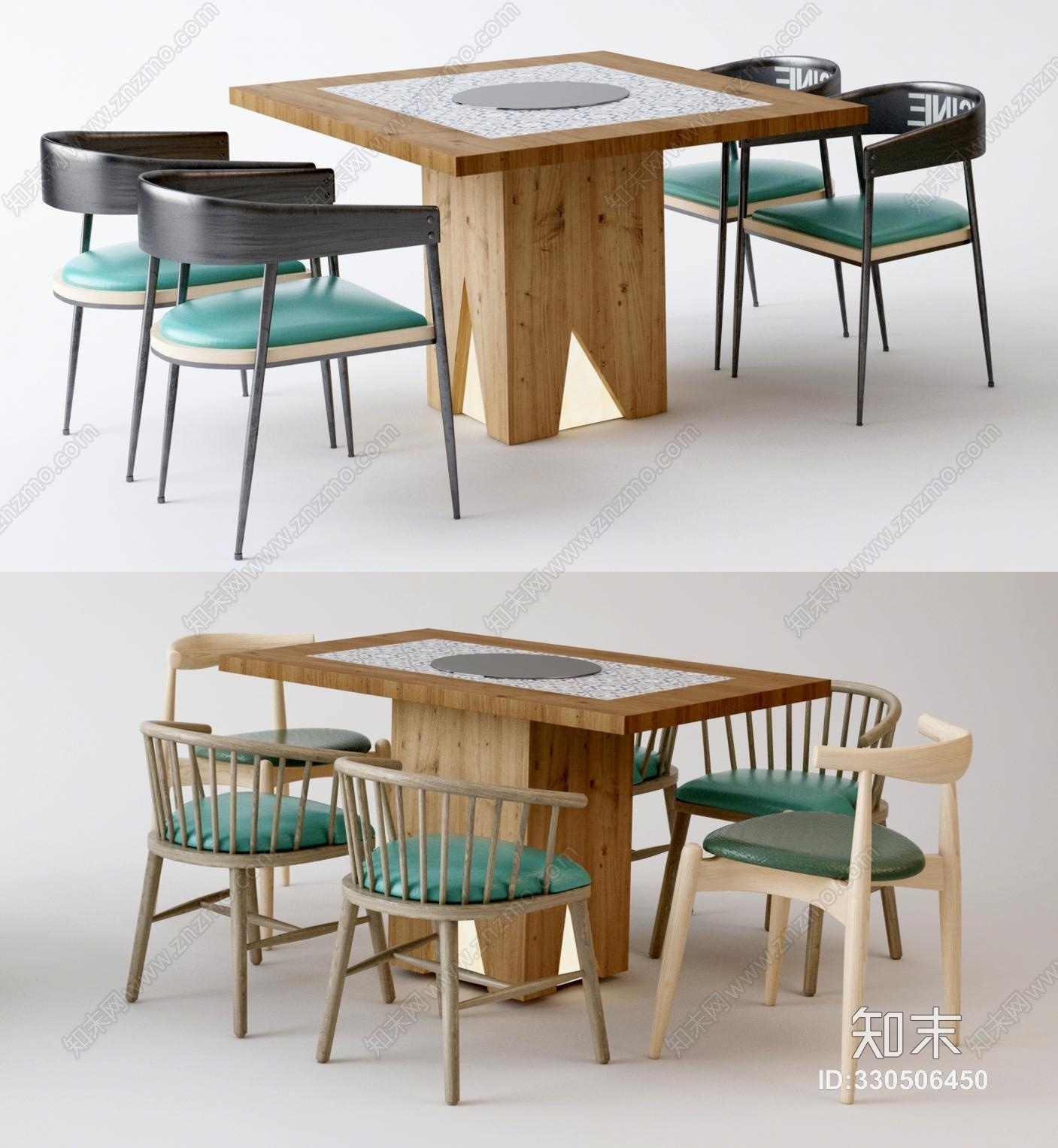 工业风火锅店餐桌3D模型下载【ID:330506450】