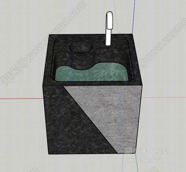 现代简约风格拖把池SU模型下载【ID:935270717】