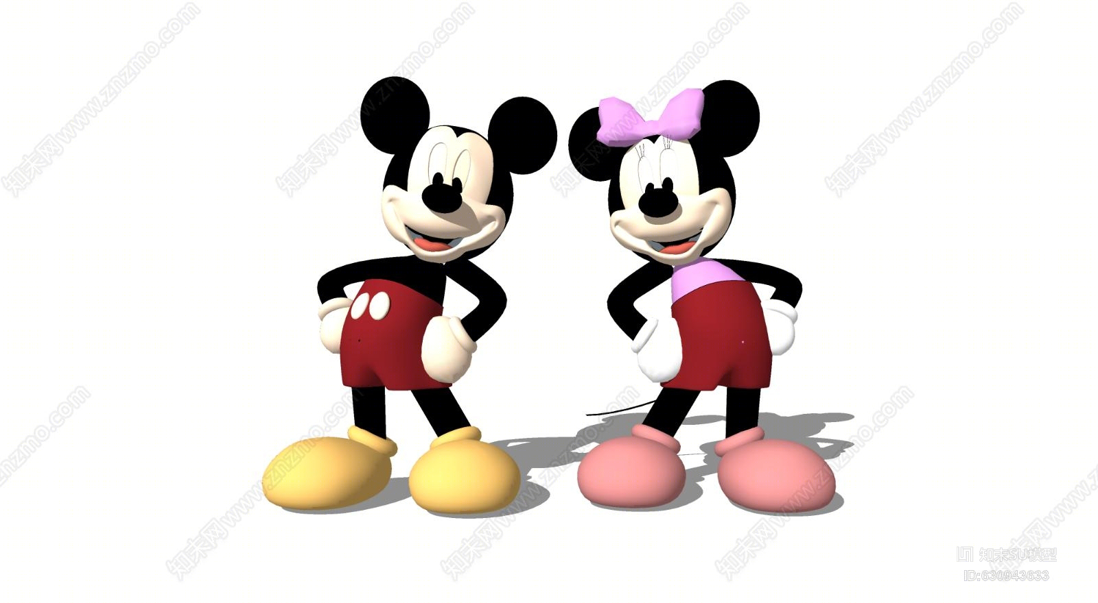 卡通漫画幼儿园玩具动漫店面装饰售卖亭角色米奇米老鼠儿童SU模型下载【ID:630943633】