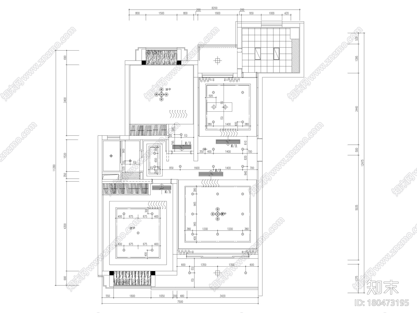 [上海]崇明83㎡现代二居室家装样板间施工图cad施工图下载【ID:180473195】