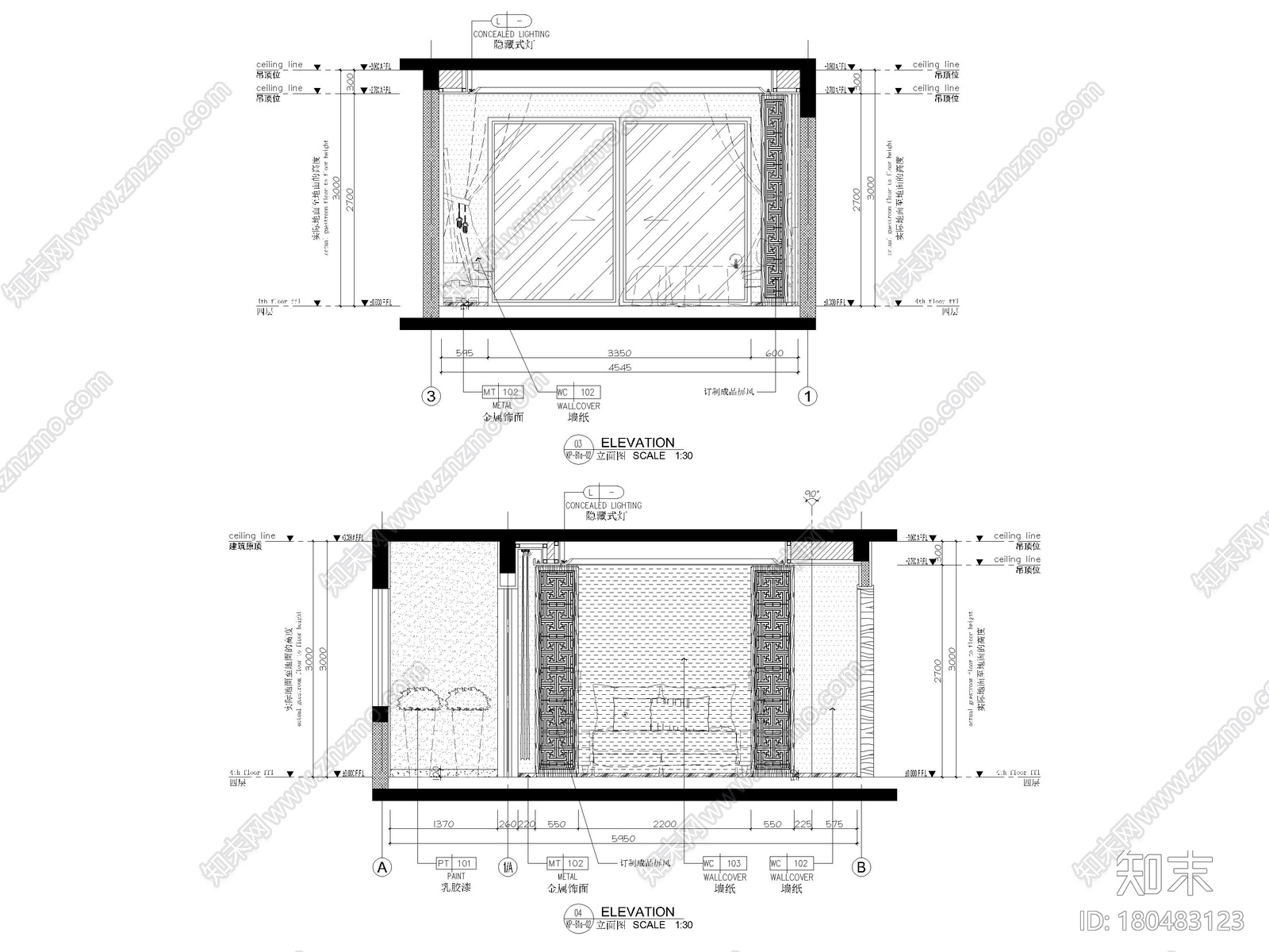 [上海]新中式多层中叠样板间室内装修施工图施工图下载【ID:180483123】