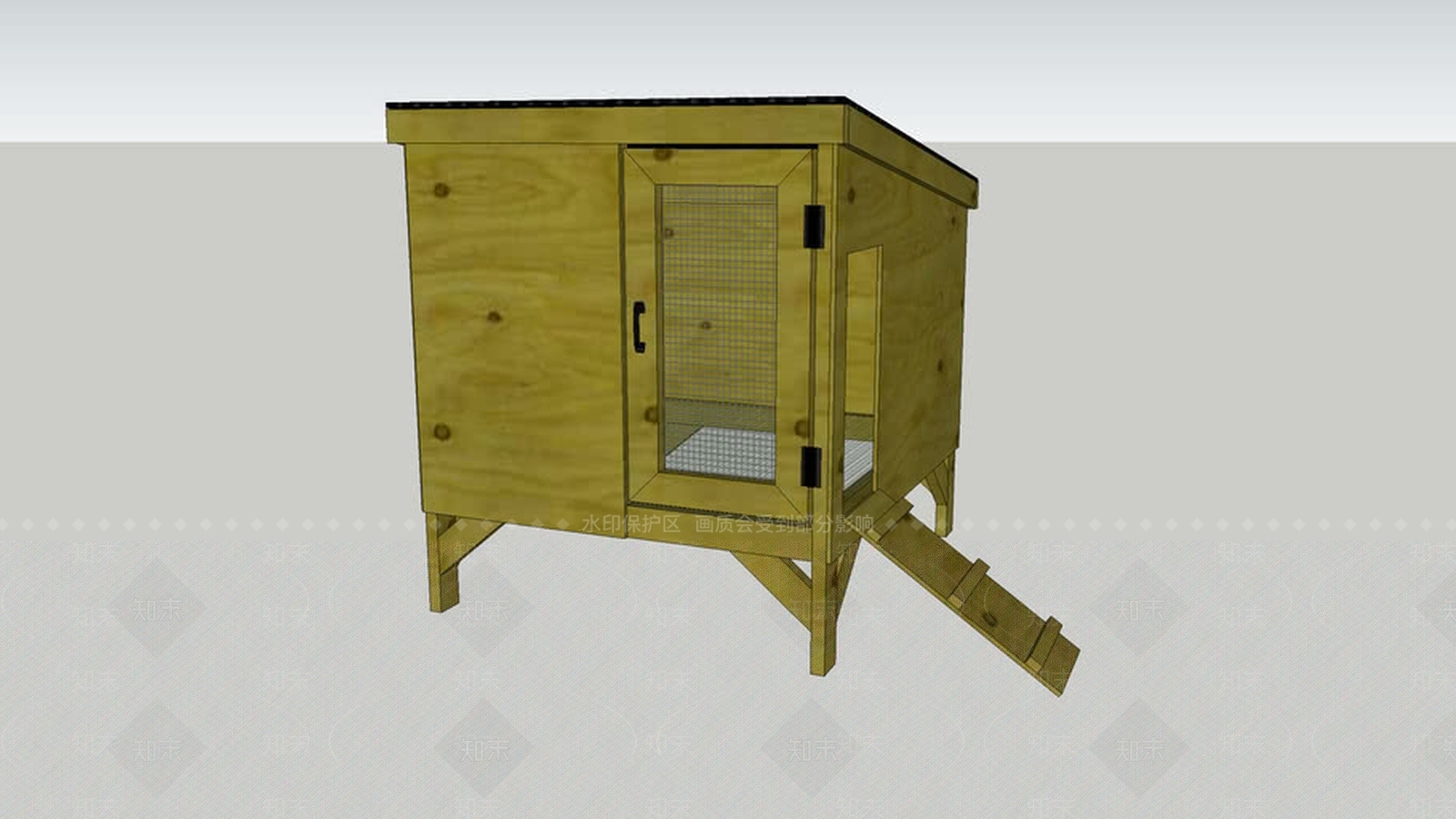 鸡舍设计SU模型下载【ID:1161795774】