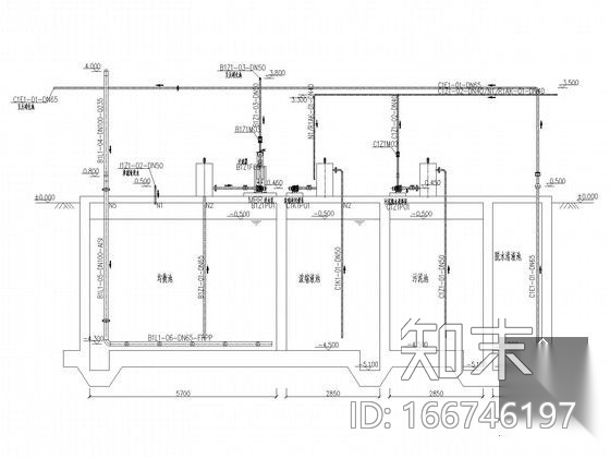 [湖南]垃圾填埋厂渗滤液处理工艺施工图cad施工图下载【ID:166746197】