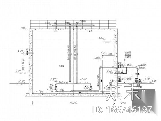 [湖南]垃圾填埋厂渗滤液处理工艺施工图cad施工图下载【ID:166746197】