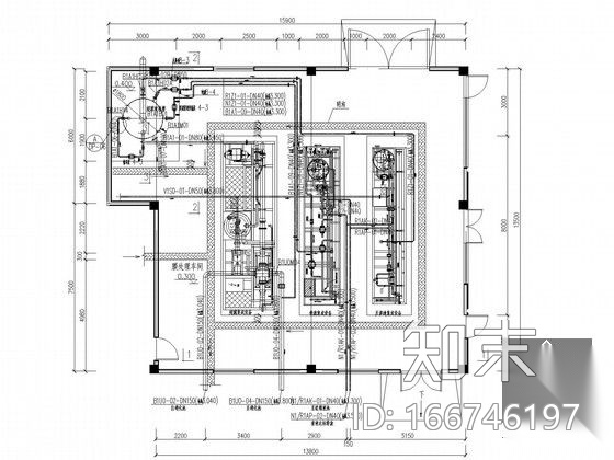 [湖南]垃圾填埋厂渗滤液处理工艺施工图cad施工图下载【ID:166746197】