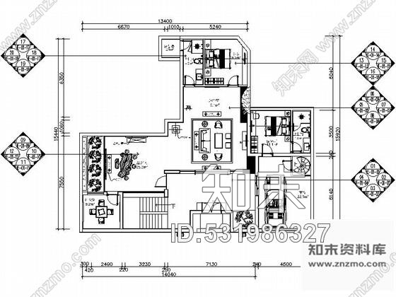 施工图广东某三层别墅装饰工程室内设计CAD施工图施工图下载【ID:531986327】