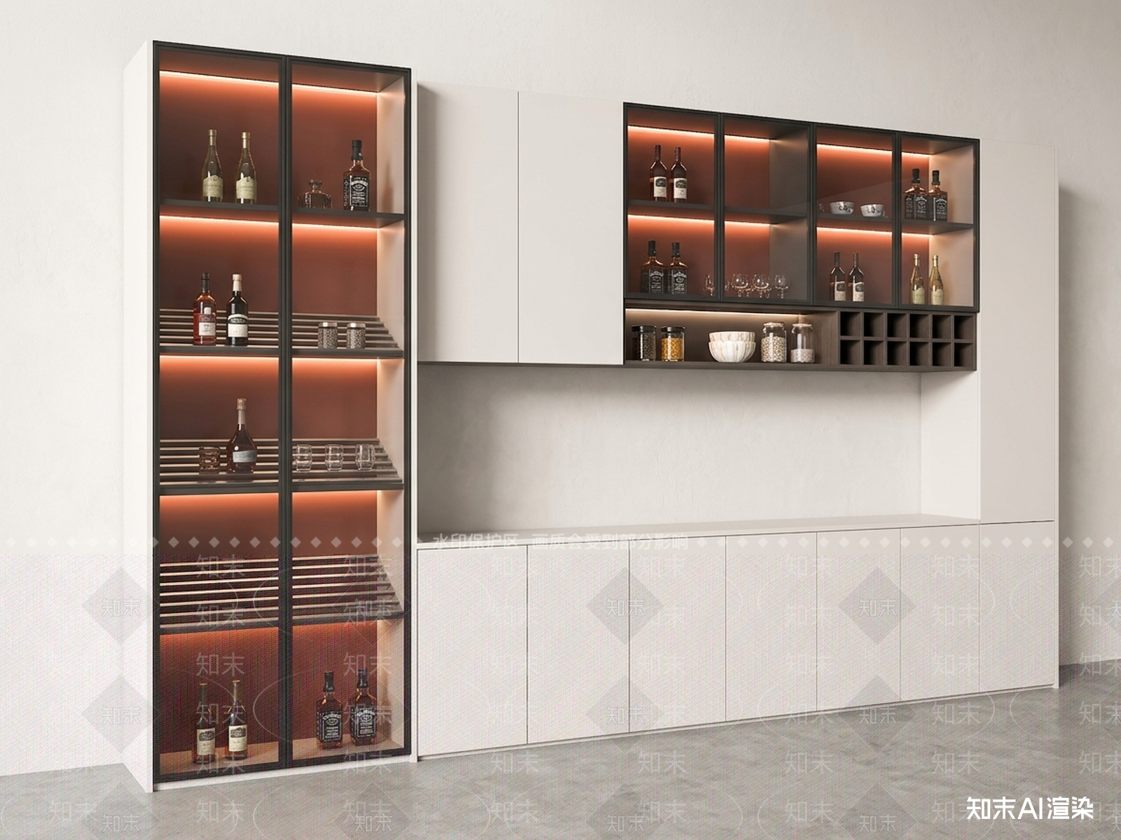 玻璃储物酒柜酒柜3D模型下载【ID:1227379763】