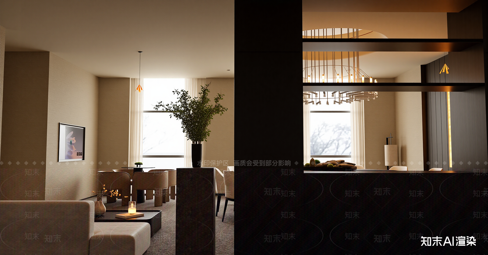 侘寂包厢SU模型下载【ID:1216047179】