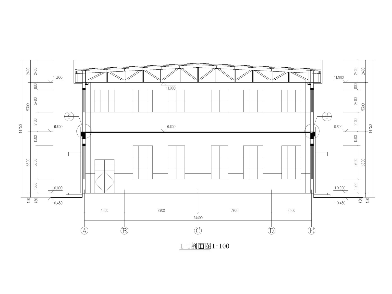 小学报告厅、风雨操场建筑施工图（CAD）施工图下载【ID:160722182】