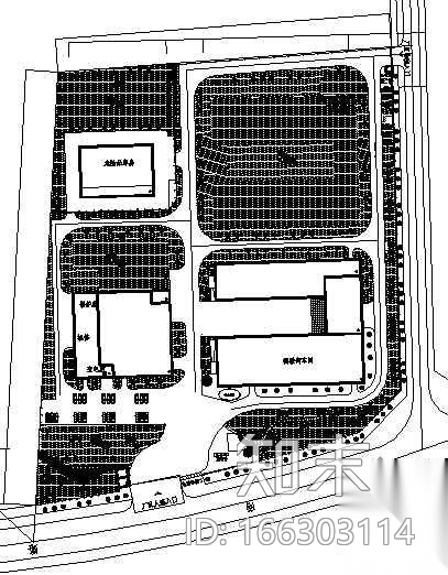 重庆某药业有限公司园林布置平面图cad施工图下载【ID:166303114】
