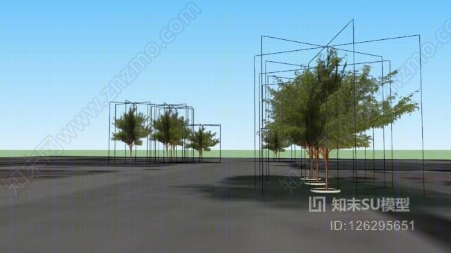 主要大道景观树木-从第六街到第八街SU模型下载【ID:126295651】