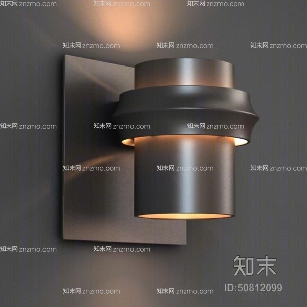 现代黑色铁艺壁灯3D模型下载【ID:50812099】
