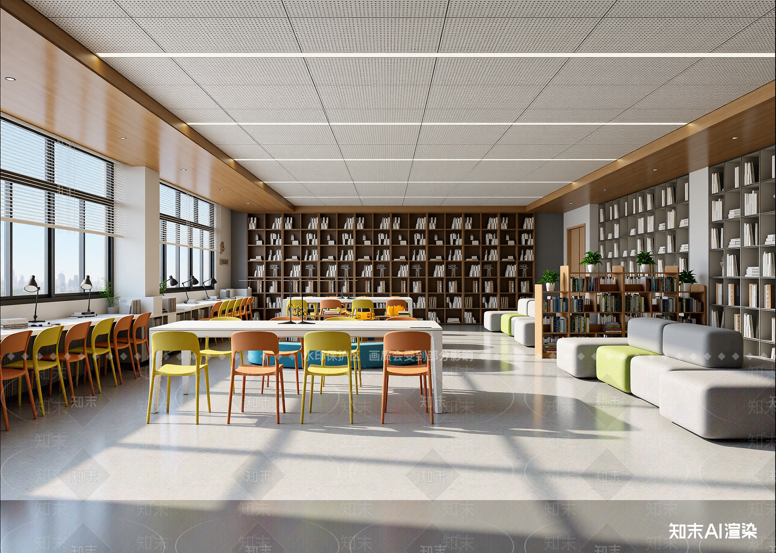 现代图书馆3D模型下载【ID:1215065351】