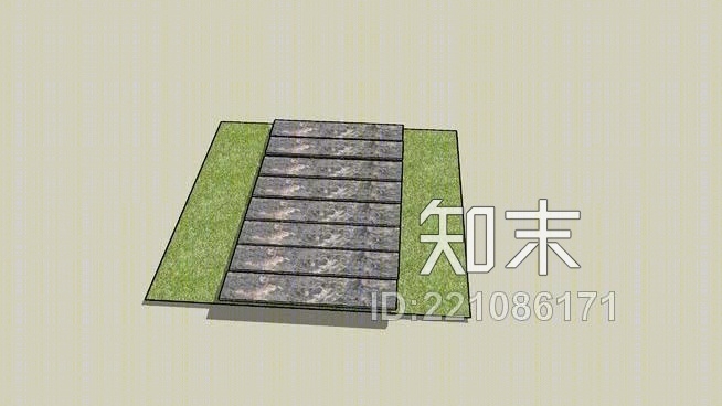 大理石人行道SU模型下载【ID:221086171】