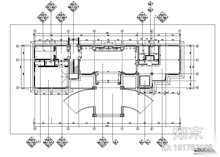 天润曲轴天福山会议中心办公空间设计施工图（附效果图）cad施工图下载【ID:161782198】