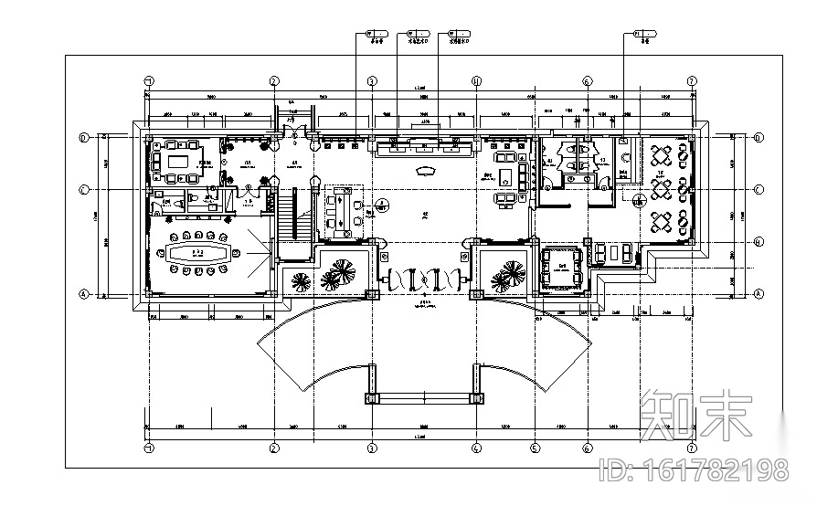 天润曲轴天福山会议中心办公空间设计施工图（附效果图）cad施工图下载【ID:161782198】