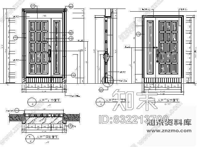 图块/节点豪宅入户门详图cad施工图下载【ID:832213700】