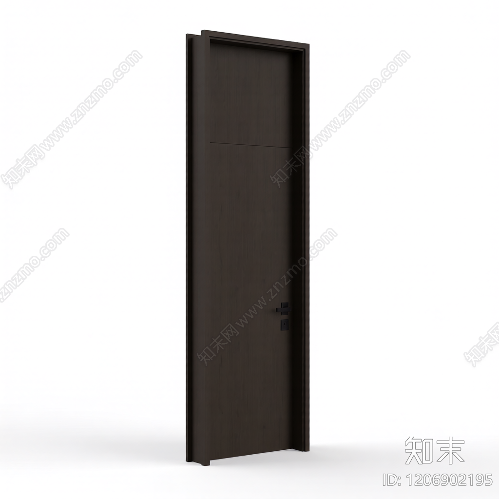 深色木门带把手3D模型下载【ID:1206902195】