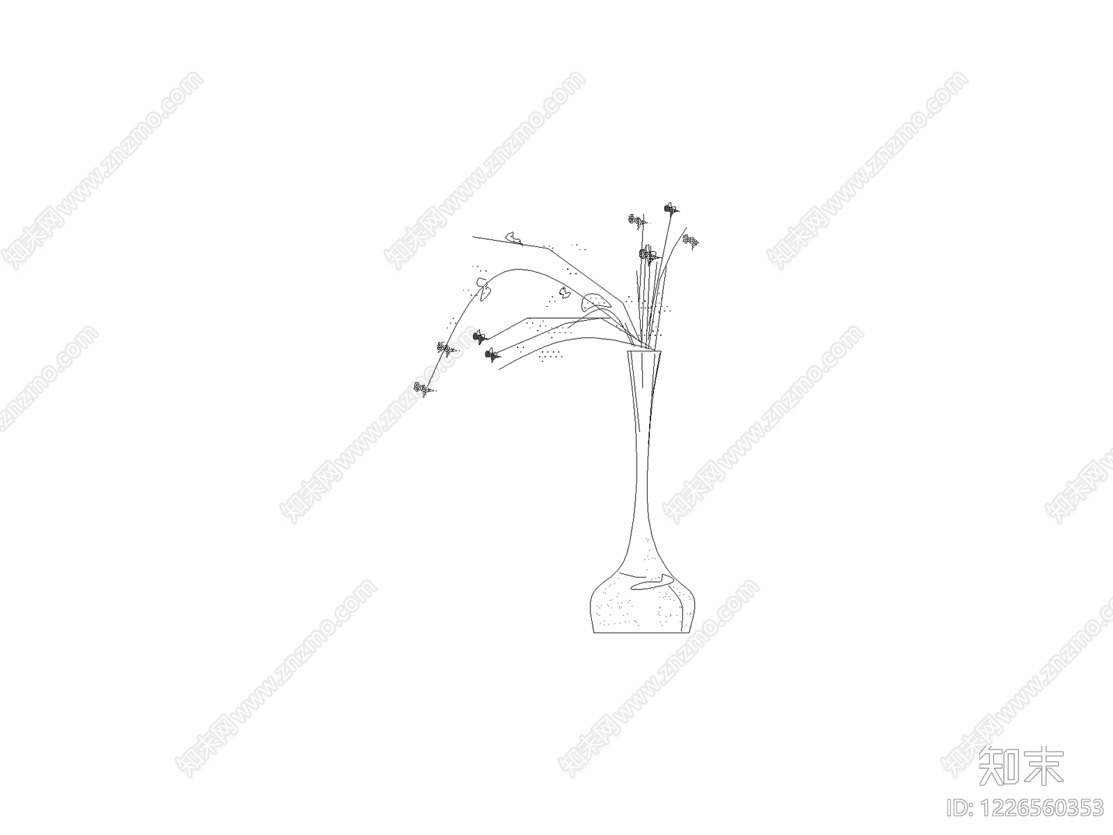 现代花CAD图纸