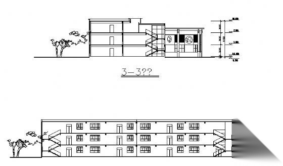 某三层幼儿园建筑设计方案图cad施工图下载【ID:151574196】