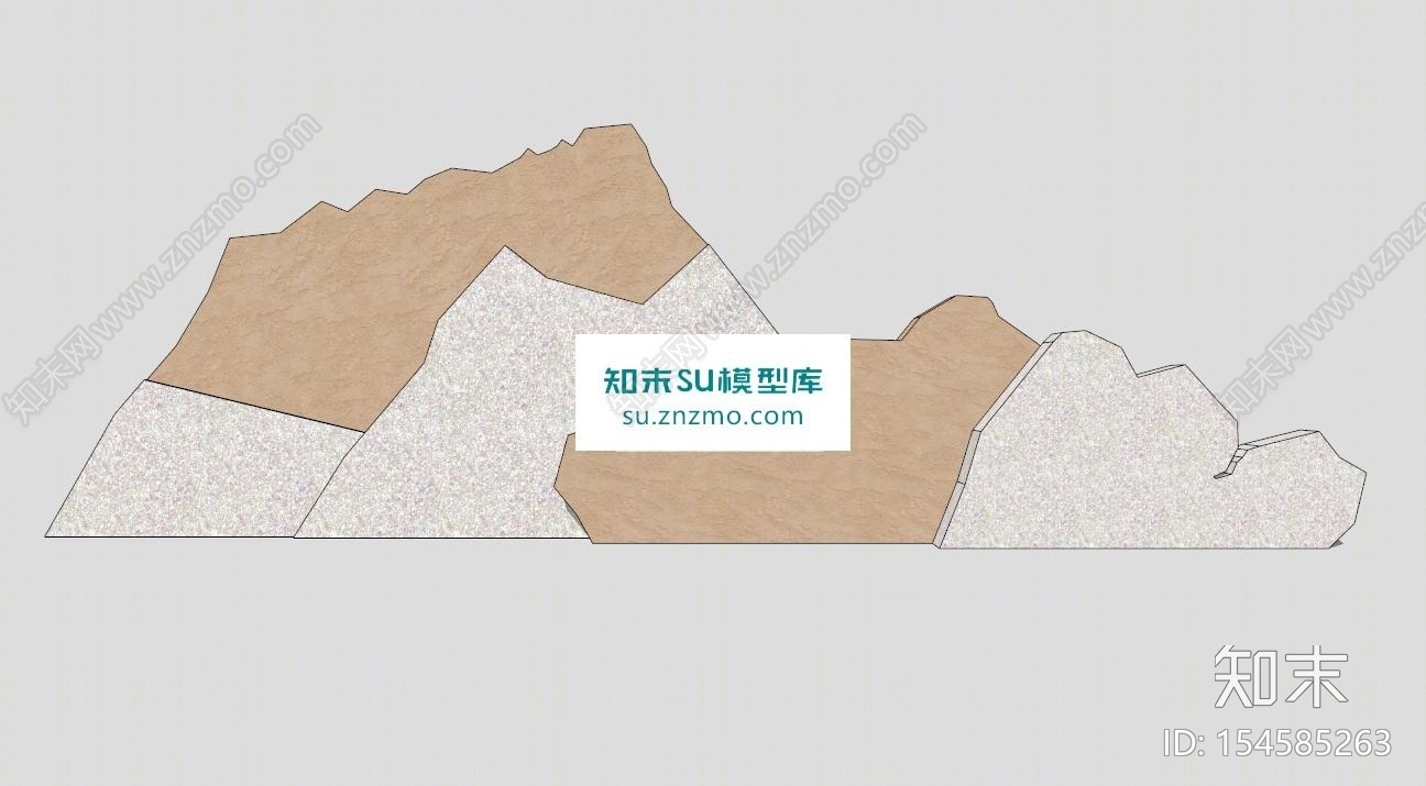 中式景区景观片石SU模型下载【ID:154585263】