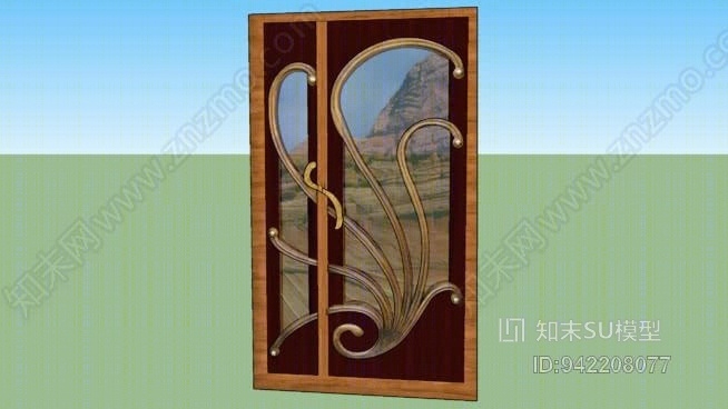 楼梯扶手SU模型下载【ID:942208077】