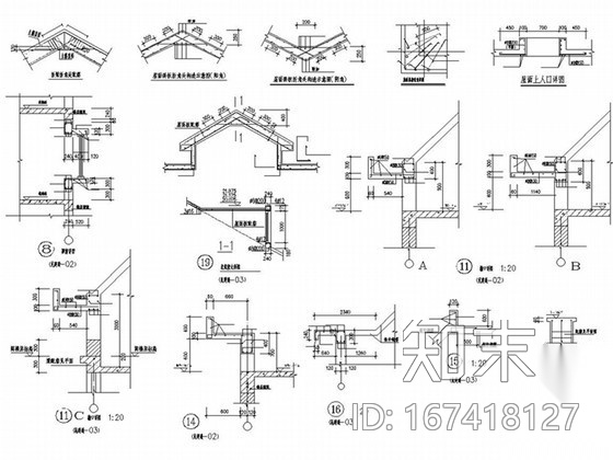 坡屋顶构造详图cad施工图下载【ID:167418127】