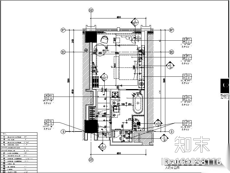 [长沙]某知名5星级酒店样板房设计施工图（含效果图+物...施工图下载【ID:161858116】