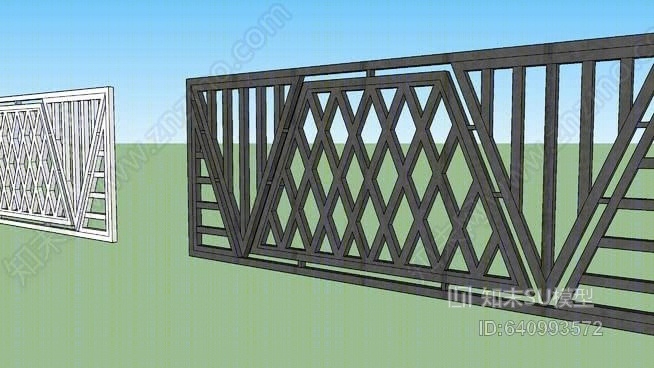 阳台栏杆SU模型下载【ID:640993572】