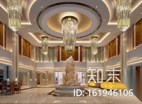 [湖北]首家豪华五星级酒店公共区域装修图（含效果）施工图下载【ID:161946106】