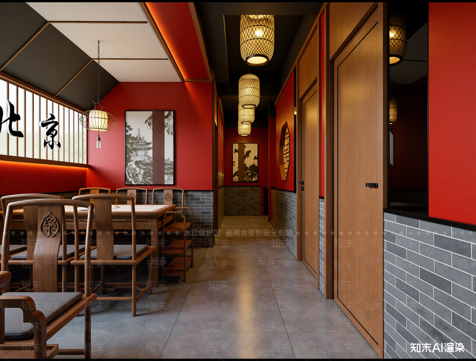 中式中餐厅3D模型下载【ID:1214116511】