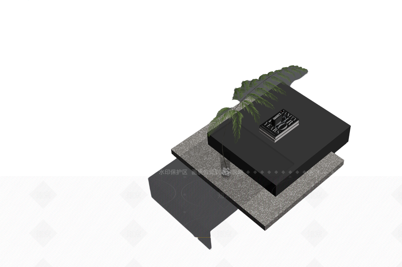 书本与植物组合装饰3D模型下载【ID:1206182137】