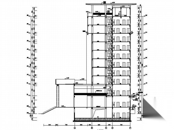 [河南]某县公安局十层业务技术用房建筑施工图cad施工图下载【ID:166566102】