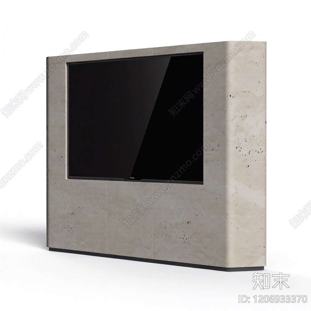石材电视墙一体柜3D模型下载【ID:1206933370】