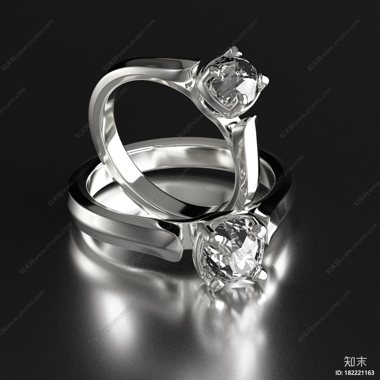 奢侈品婚戒产品包装CG模型下载【ID:182221163】