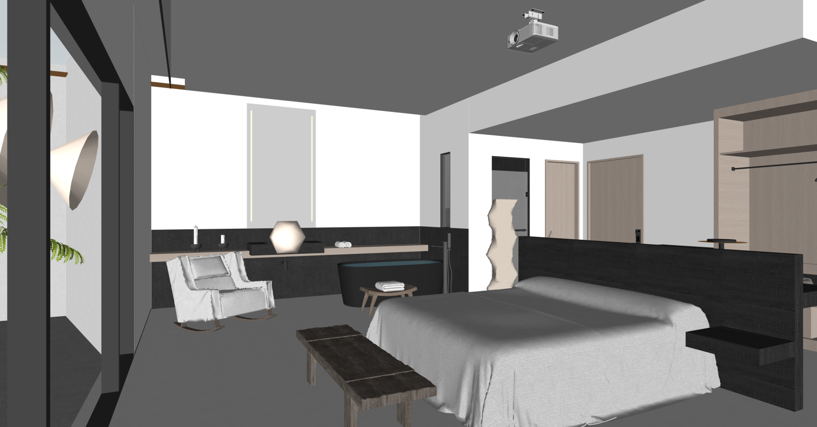 现代酒店客房SU模型下载【ID:1215932924】