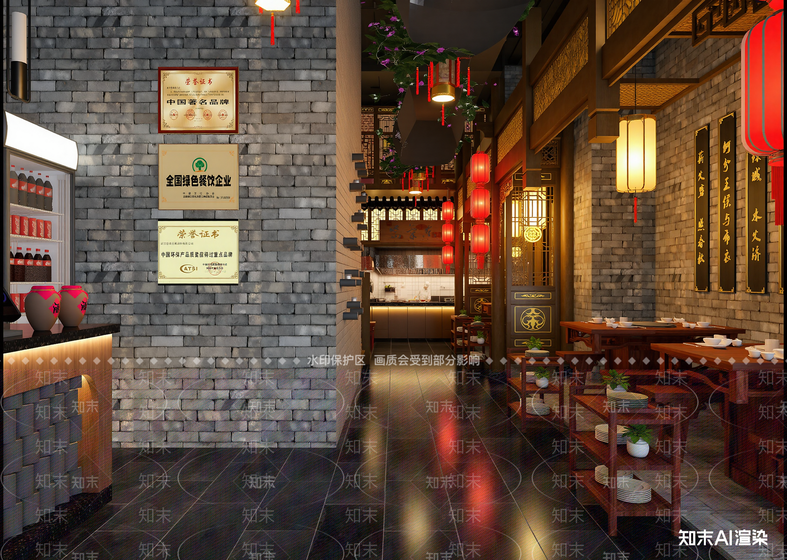 中式中餐厅3D模型下载【ID:1215185219】