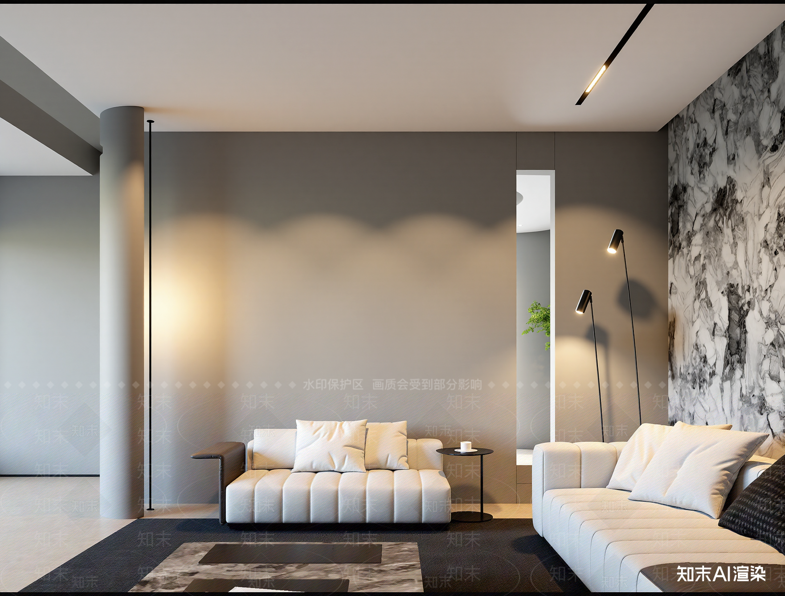 现代家居客厅3D模型下载【ID:1222023463】