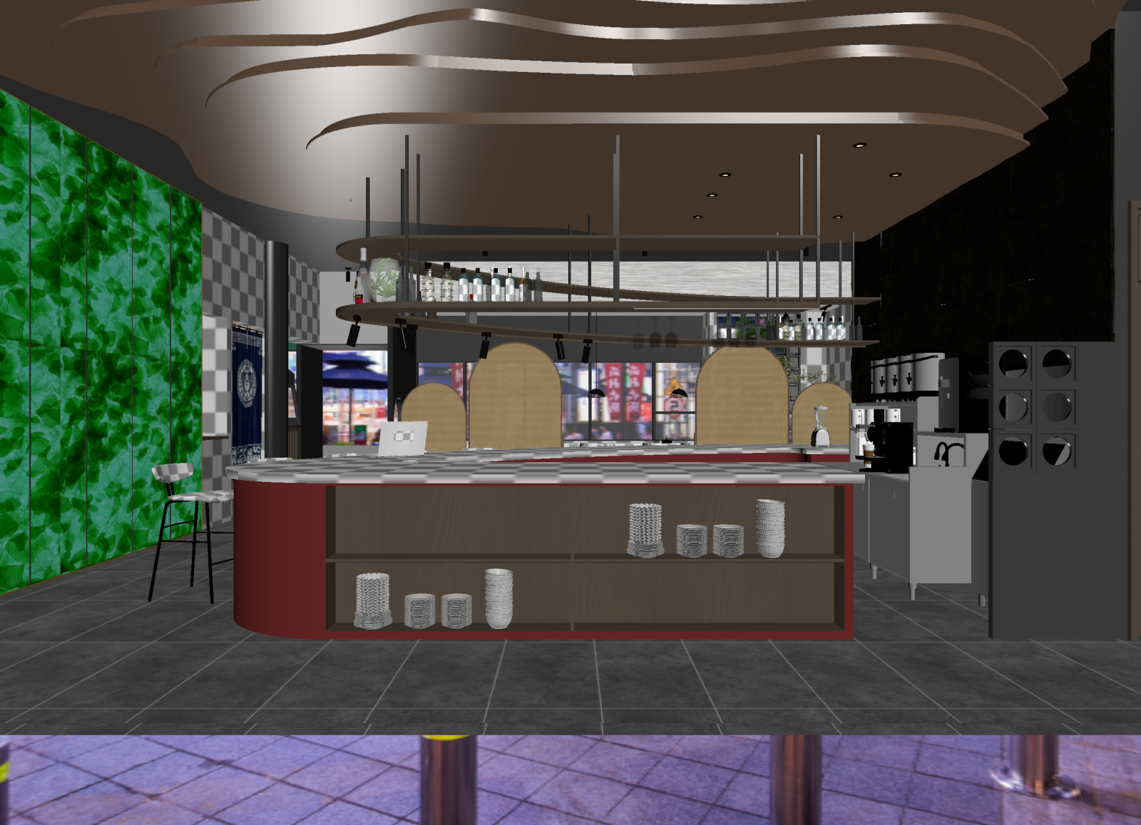 现代咖啡厅3D模型下载【ID:1214255457】